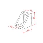 20x25 Geniş Köşe Bağlantı Parçası Teknik