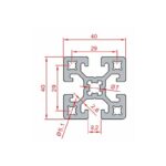 40x40 Ağır Sigma Profil Teknik