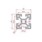 40x40 Ağır Sigma Profil Teknik