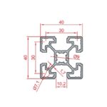 40x40 Light Sigma Profil - Siyah Teknik