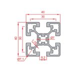 40x40 Light Sigma Profil Teknik