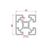 40x40 Tek Tarafı Kapalı Sigma Profil Teknik