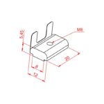40x40 Yaylı Somun M8 - Dıştan K8 Teknik