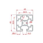 45x45 Kapalı Sigma Profil Teknik