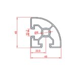 45x45 Radiuslu Sigma Profil Teknik
