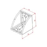80x80 Geniş Köşe Bağlantı Parçası K8 Teknik